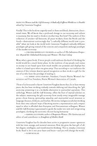 ﻿زنان و اقتصاد هدیه: جهان بینی کاملاً متفاوت امکان پذیر است