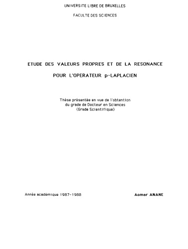 ﻿مطالعه مقادیر ویژه و تشدید برای عملگر p-Laplacian