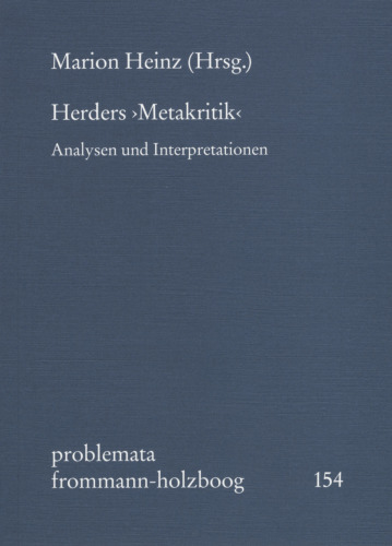 Herders Metakritik: Analysen Und Interpretationen
