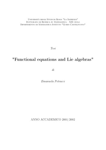 معادلات عملکردی و جبرهای دروغ