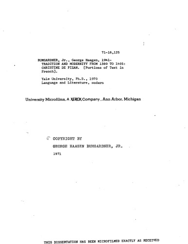 ﻿سنت و مدرنیته از 1380 تا 1405 : کریستین دی پیزان.