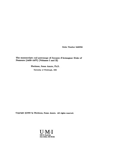 ﻿نسخه های خطی و حمایت ژاک دآرمیناک، دوک نمور، 1433-1477