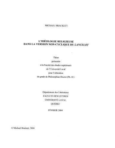 ﻿ایدئولوژی مذهبی در نسخه غیر چرخه ای لانسلوت