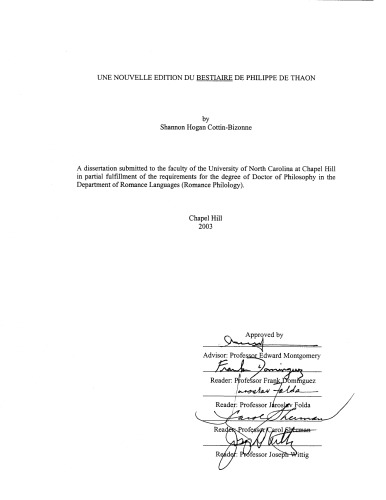 ﻿نسخه جدیدی از Bestiary فیلیپ دی تاون [PhD diss]