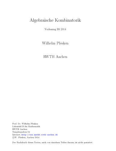 ﻿ترکیبات جبری: سخنرانی SS 2014