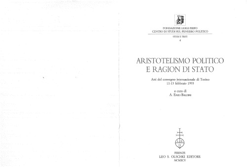 ﻿ارسطویی سیاسی و عقل دولت. مجموعه مقالات کنفرانس بین المللی در تورین 11-13 فوریه 1993