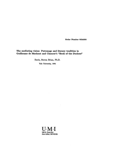 ﻿چشم انداز میانجی: حمایت و سنت ادبی در گیوم دو ماشو و شوسر