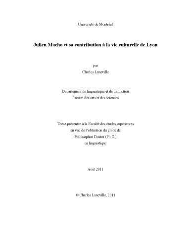 ﻿جولین ماچو و سهم او در زندگی فرهنگی لیون