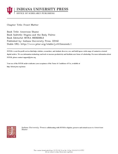 ﻿شرم آمریکایی: انگ و بدن سیاست