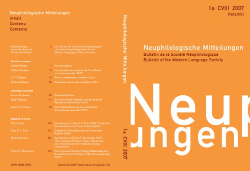 ﻿ارتباطات جدید فلسفی: Bulletin de la Société Néophilologique = بولتن جامعه زبان مدرن