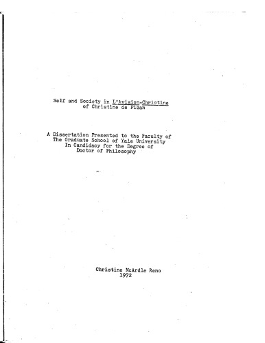 ﻿خود و جامعه در L’Avision-Christine of Christine de Pizan.