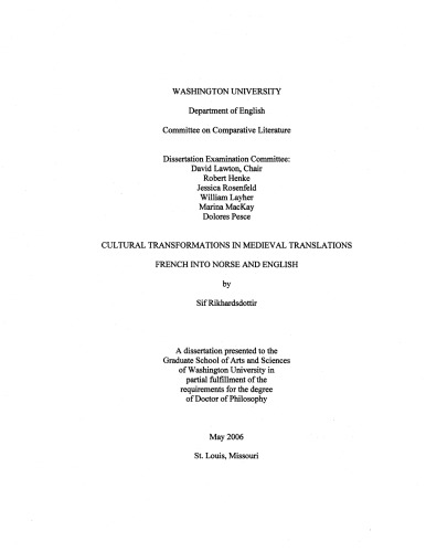 ﻿دگرگونی‌های فرهنگی در ترجمه‌های قرون وسطی: فرانسوی به نورس و انگلیسی