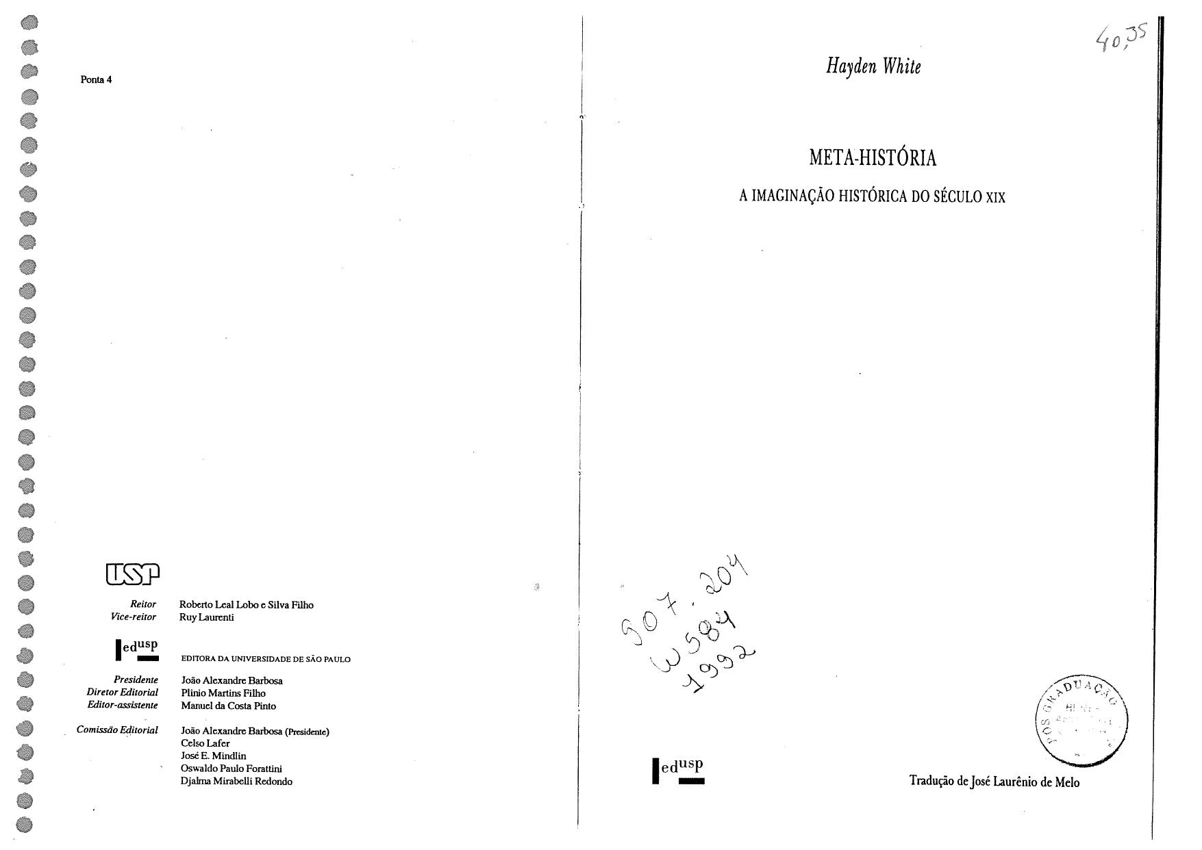 Metahistory: تخیل تاریخی قرن نوزدهم