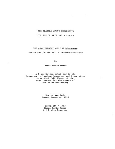 Chastoiement و Decameron: بلاغی 