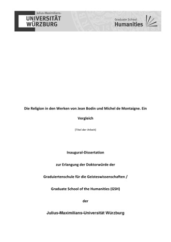 ﻿دین در آثار ژان بودن و میشل دو مونتن. یک مقایسه