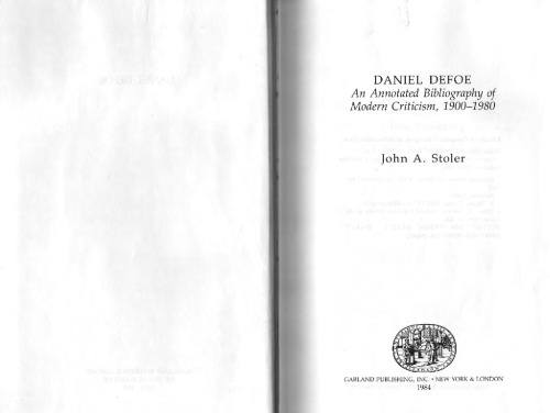 ﻿دانیل دفو: کتابشناسی مشروح نقد مدرن، 1900-1980