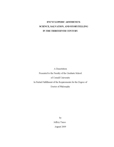 ﻿زیبایی شناسی دایره المعارفی: علم، رستگاری و داستان سرایی در قرن سیزدهم