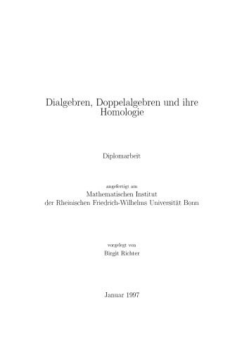 Dialgebren ، دو جبر و همسانی آنها