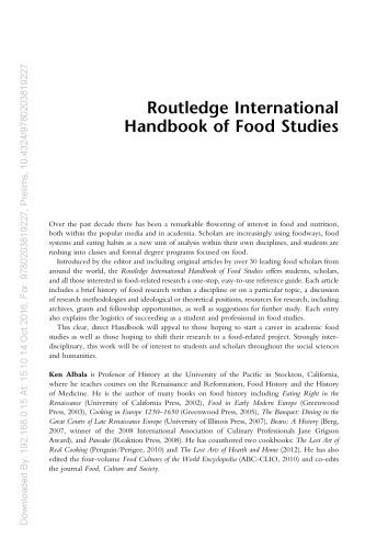 کتاب راهنمای بین المللی مطالعات مواد غذایی Routledge