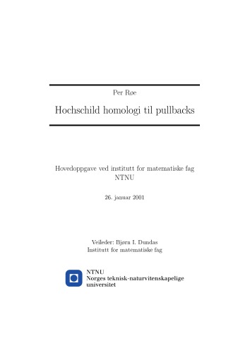 همخوانی Hochschild به pullbacks