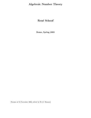 ﻿نظریه اعداد جبری (رم، بهار 2003)