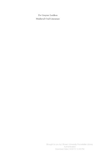 ادبیات شفاهی قرون وسطایی