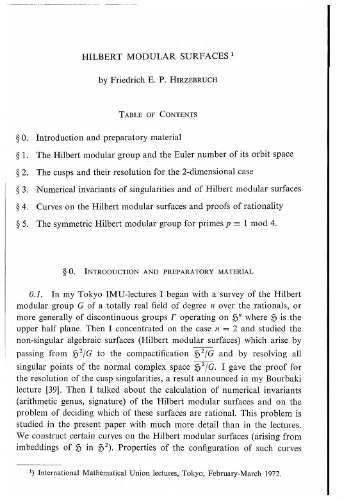 ﻿L’Enseignement Mathématique, Vol.19
سطوح مدولار هیلبرت