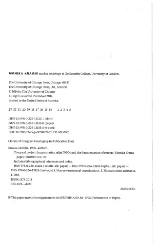 ﻿پروژه خوب: سازمان های غیردولتی امداد بشردوستانه و تکه تکه شدن عقل