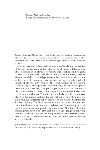 ﻿بین دولت و بازار: مقاله درباره قانون و سیاست خیریه در کانادا