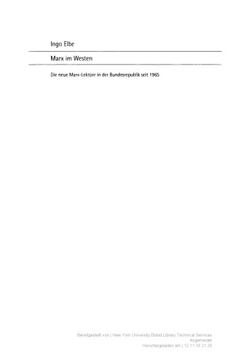 ﻿مارکس در غرب خوانش مارکس جدید در جمهوری فدرال از سال 1965