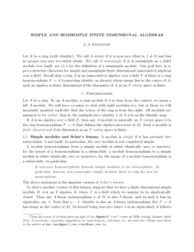 ﻿جبرهای بعد محدود ساده و نیمه ساده [یادداشت های سخنرانی]