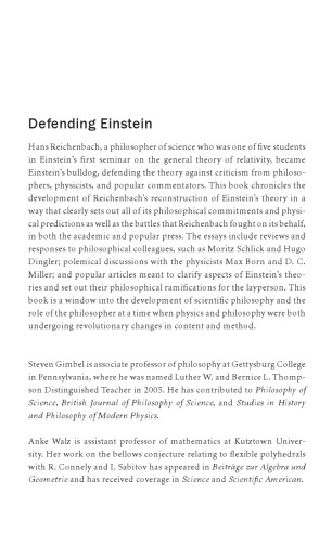 ﻿دفاع از انیشتین: نوشته های هانس رایشنباخ در مورد فضا، زمان و حرکت