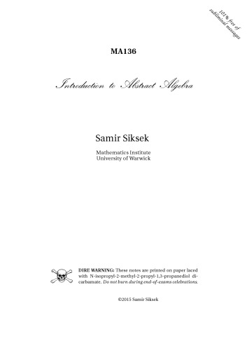 ﻿MA136 مقدمه ای بر جبر انتزاعی [یادداشت های سخنرانی]