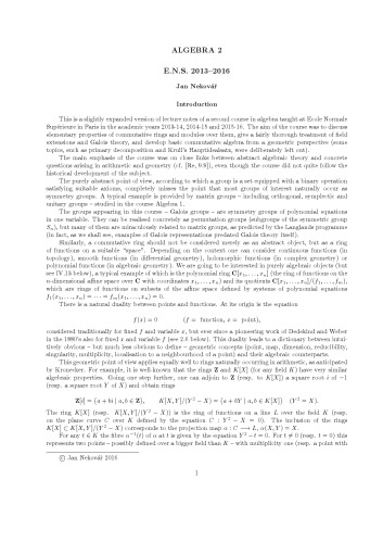 ﻿جبر 2 [یادداشت های سخنرانی]