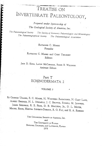 ﻿رساله در دیرینه شناسی بی مهرگان - قسمت T - اکینودرماتا 2