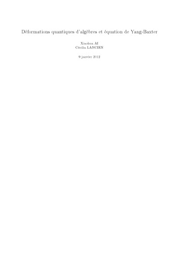 ﻿تغییر شکل های کوانتومی جبرها و معادله یانگ باکستر [یادداشت های توضیحی]