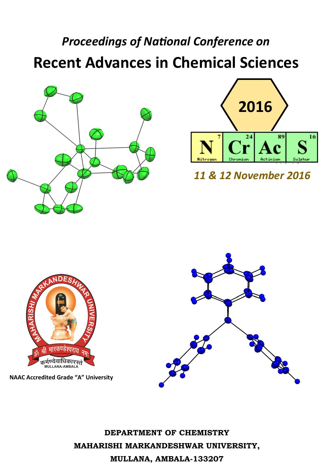 ﻿مجموعه مقالات کنفرانس ملی پیشرفتهای اخیر در علوم شیمی