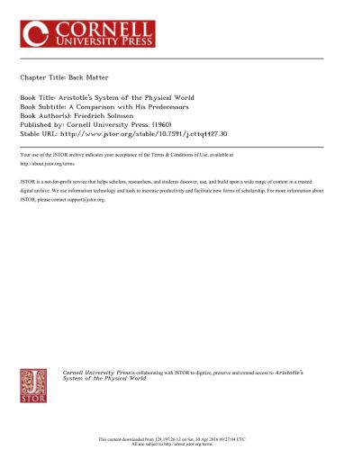 ﻿سیستم جهان فیزیکی ارسطو: مقایسه ای با اسلاف او