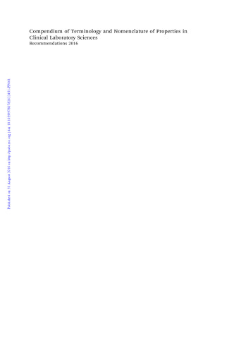﻿خلاصه اصطلاحات و نامگذاری خواص در علوم آزمایشگاهی بالینی: توصیه ها 2015