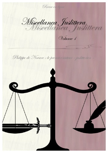 ﻿Miscellanea Juslittera. جلد 1: فیلیپ نوارا: اولین نویسنده 