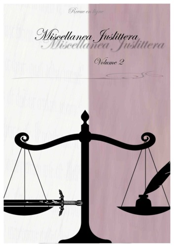 ﻿Miscellanea Juslittera. جلد 2: Materiae Variae I