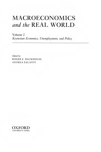 ﻿اقتصاد کلان و دنیای واقعی: جلد 2: اقتصاد کینزی، بیکاری و سیاست