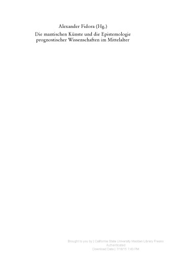 ﻿هنرهای مانتیک و معرفت شناسی علوم پیش آگهی در قرون وسطی