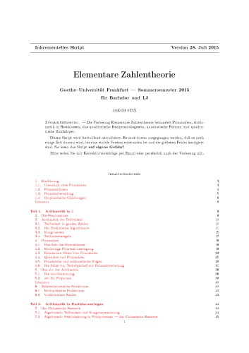 ﻿نظریه اعداد ابتدایی [یادداشت های سخنرانی]