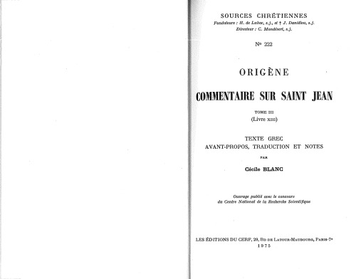 ﻿Origen: Commentary on Saint John، کتاب سیزدهم، جلد سوم