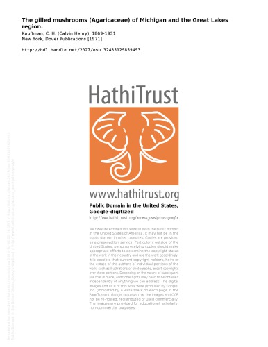 ﻿قارچ های آبشاری (Agaricaceae) میشیگان و منطقه دریاچه های بزرگ