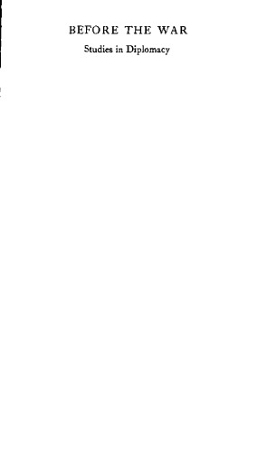 ﻿قبل از جنگ، مطالعات دیپلماسی