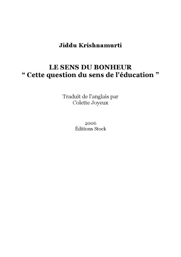 ﻿معنای شادی: «این سؤال از معنای تربیت»