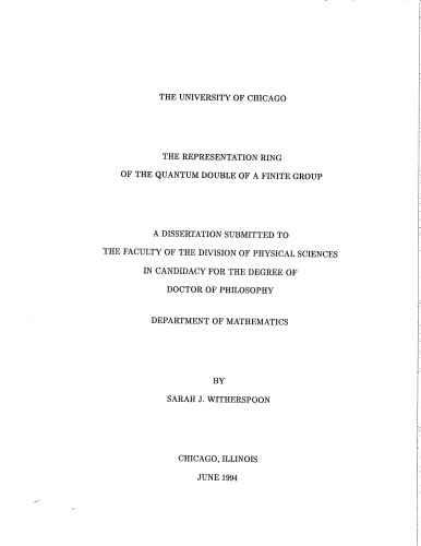 ﻿حلقه نمایش دوگانه کوانتومی یک گروه محدود [پایان نامه دکتری]