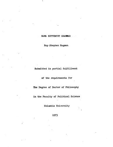 ﻿دستور زبان نام هوتنتوت